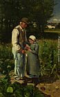 Edward Stott Canvas Paintings - In the Fields